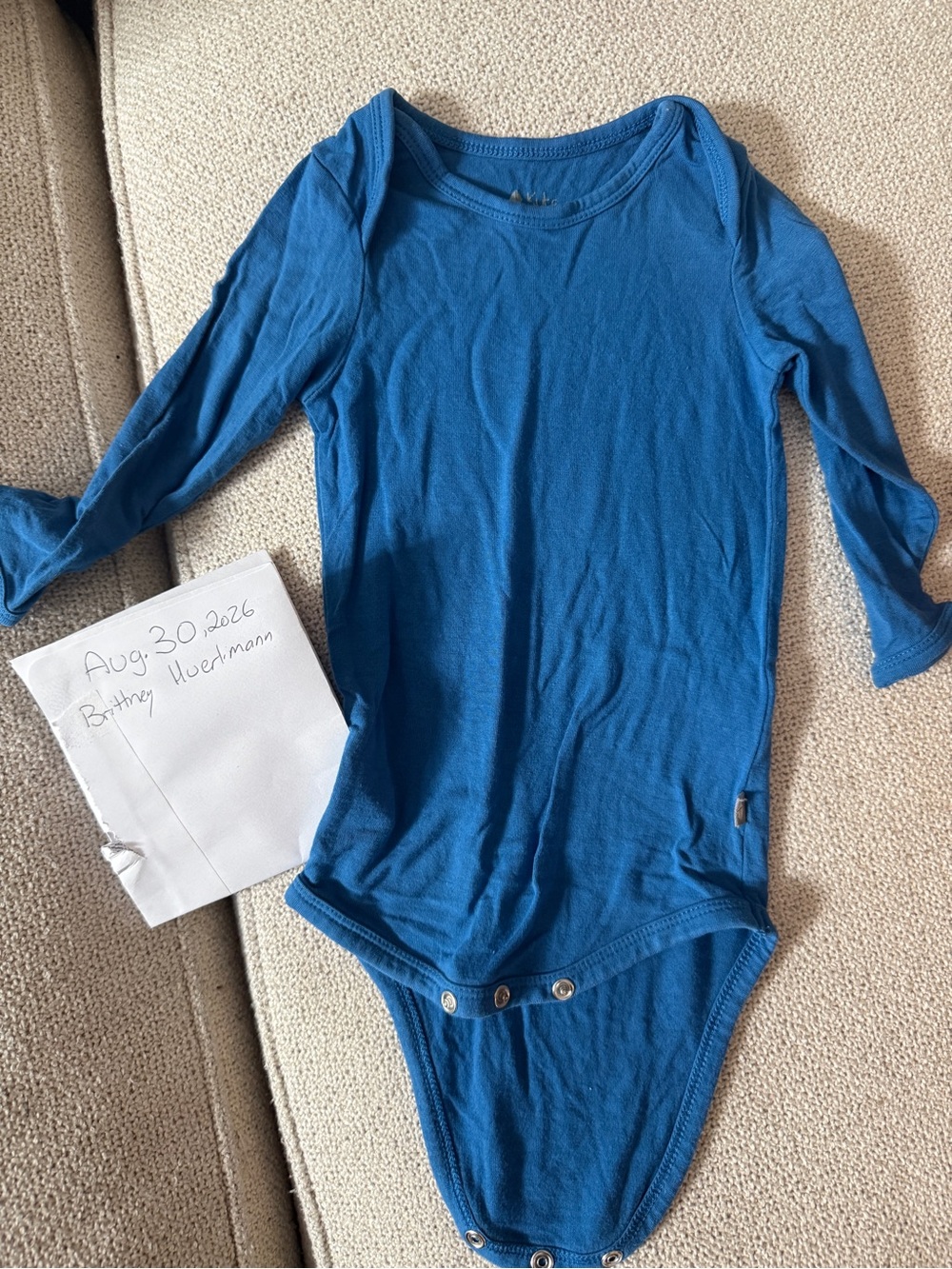 Kyte BABY Long-Sleeve Royal Blue One-Piece Bodysuit